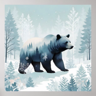 Póster Pintado de la Ciudad Forestal de los Animales Vint
