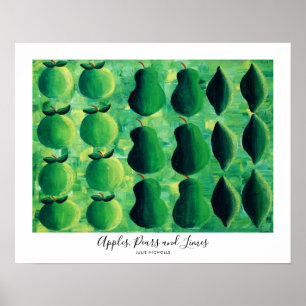 Póster Pintado de manchas y extremidades de manzanas