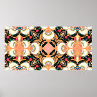 Pintado de mano de patrón plegable simétrico folic