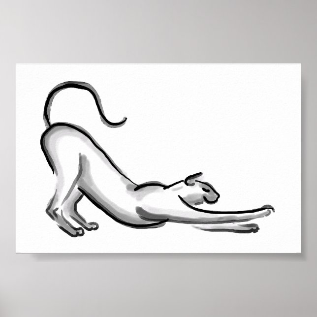 Póster Pintado de pincel de gatos (Frente)