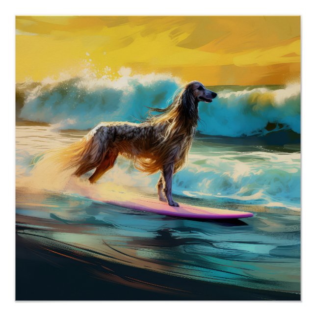 Póster Pintado de surf en Hound Beach Afgano (Anverso)