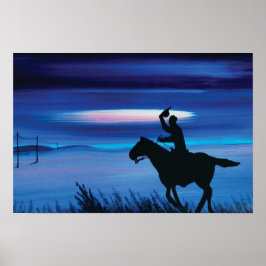 Póster Pintado de USA Pony Express 🐎 Cowboy Rider