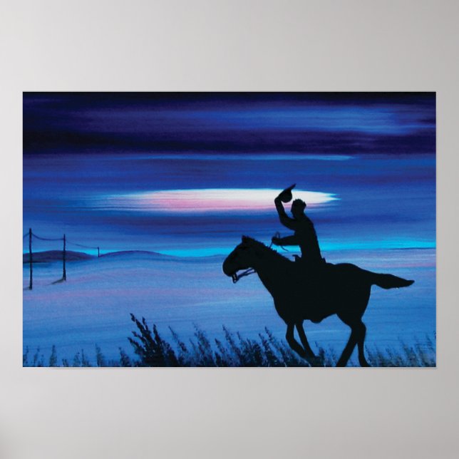 Póster Pintado de USA Pony Express 🐎 Cowboy Rider (Frente)