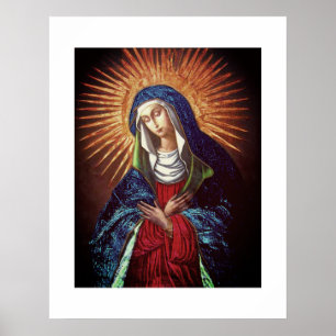 Póster Pintado original de la Reina del Cielo restaurado