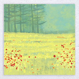 Póster Pintado paisajístico de Meadow