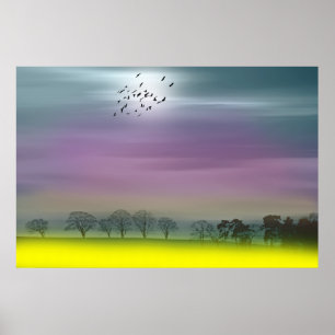 Póster Pintado paisajístico escocés de Going Home