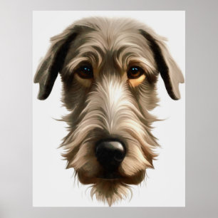Póster Pintado retrato irlandés de Mascota lobo aislado