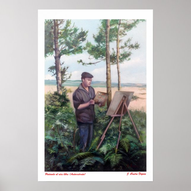 Póster Pintando al aire libre (Autorretrato) (Frente)