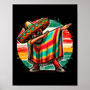 Póster Pintando al mexicano Poncho Cinco De Mayo Niños Me