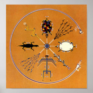 Póster Pintando arena, tribu nativa estadounidense