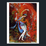 Póster Pintando Chica persa vivirtiendo vino de la jarra<br><div class="desc">Miniatura persa bailando Nymph Pintando el Chica persa Volviendo el vino de la jarra Dancing Persian chica, pintura en miniatura Hermosa pintura de una joven ninfa chica usando el tradicional disfraz de folk iraní con túnicas floridas, bailando y vertiendo el vino de la jarra contra un fondo de fantasía, mayormente...</div>