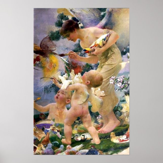 Póster Pintando las aves por Franz Dvorak (Frente)