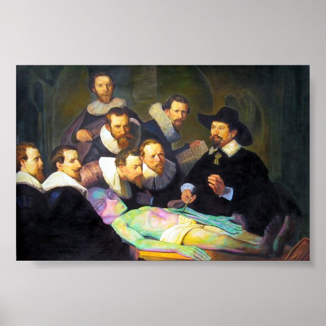 Póster Pintando lección de anatomía con horizontal aliení (Frente)