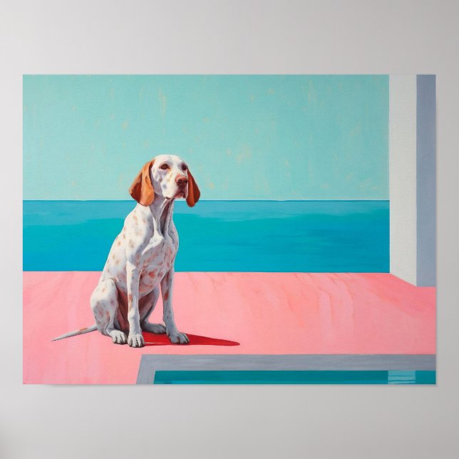 Póster Pintando perros abstractos, perros contemporáneos (Frente)