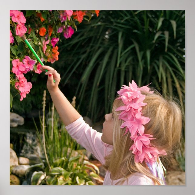 Póster Pintando una flor (Frente)