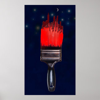 Póster pintar el rojo de la ciudad