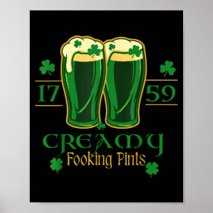 Póster Pintas fookin cremosas día de San Patricio diverti
