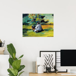 Póster Pintor en el trabajo de Paul Cezanne, Bella Artes 