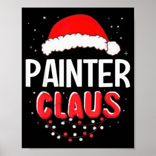 Póster Pintor Papá Noel Disfraz Navideño a Juego