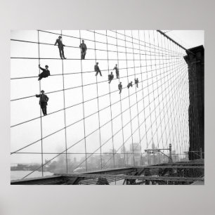 Póster Pintores, puente de Brooklyn, ciudad de Nueva York
