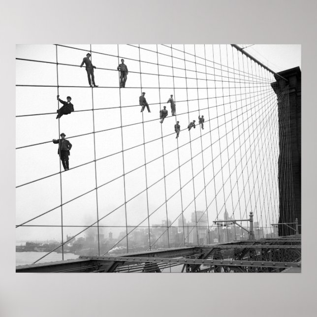 Póster Pintores, puente de Brooklyn, ciudad de Nueva York (Frente)