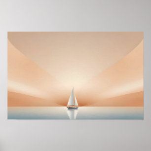 Póster Pintoresco paisaje Vela Fondo del Sol