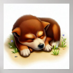 Póster Pintura 3D de un perro de ganado australiano