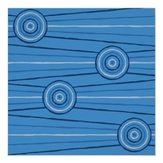 Póster Pintura aborigen de líneas y círculos (Anverso)