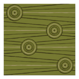 Póster Pintura aborigen de líneas y círculos