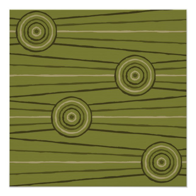 Póster Pintura aborigen de líneas y círculos (Anverso)