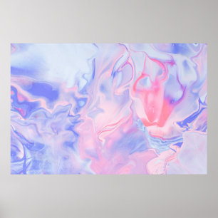 PÓSTER PINTURA ABSTRACTA AZUL Y BLANCA 5