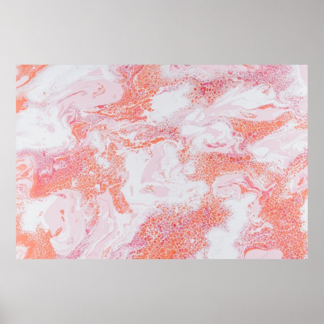 Póster Pintura abstracta azul y blanco (Frente)