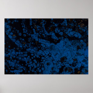 Póster Pintura abstracta azul y blanco