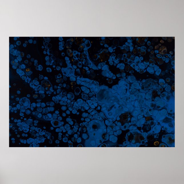 Póster Pintura abstracta azul y blanco (Frente)