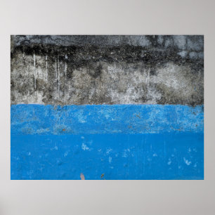 Póster Pintura abstracta azul y blanco