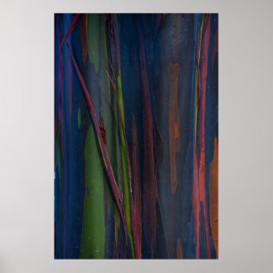 Póster Pintura abstracta azul y marrón verde
