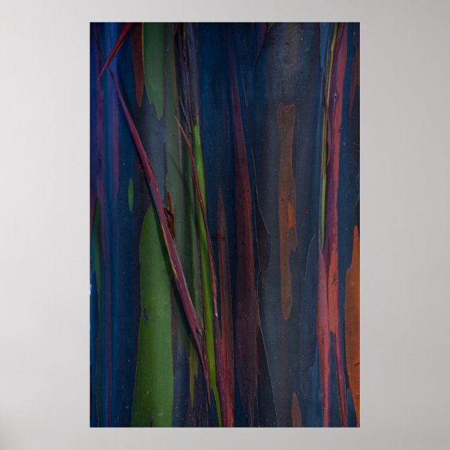 Póster Pintura abstracta azul y marrón verde (Frente)