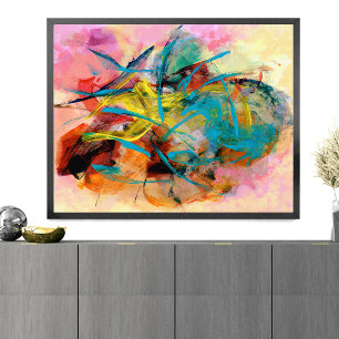 Póster Pintura abstracta colorida enérgica