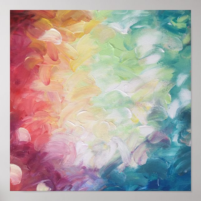 Póster Pintura abstracta con textura gruesa (Frente)