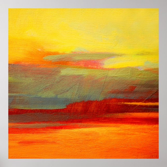 Póster pintura abstracta de aceite de paisaje sobre pintu (Frente)