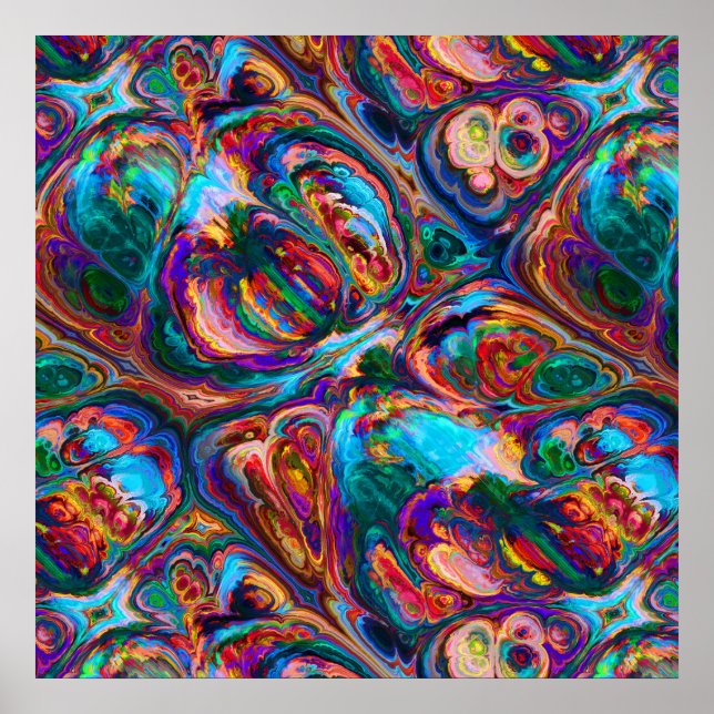 Póster Pintura abstracta de aceite inspirada (Frente)