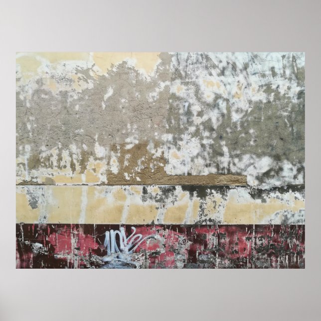 Póster Pintura abstracta de color marrón y blanco (Frente)