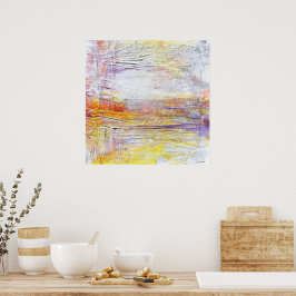 Póster Pintura abstracta de color rosa blanco con textura