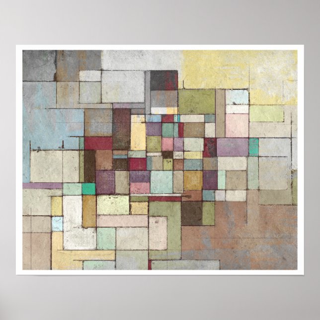 Póster Pintura abstracta de Dawn Beach Lattice (Frente)