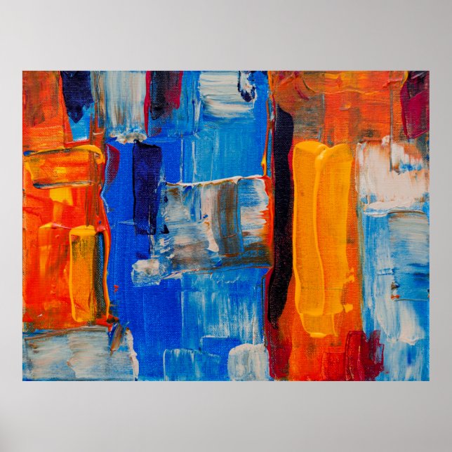 Póster Pintura abstracta de diversos colores (Frente)