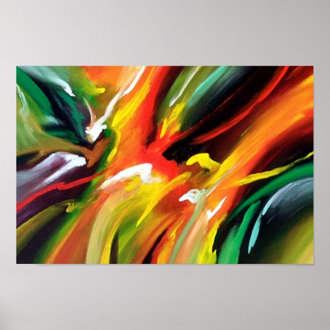 Póster Pintura abstracta de expresionismo (Frente)