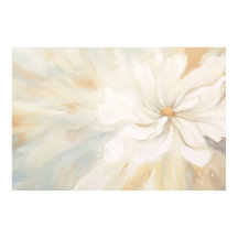 Pintura abstracta de flor blanca.