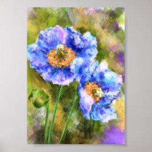 Póster Pintura abstracta de flores de primavera en flor