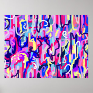 Póster Pintura abstracta de formas y colores