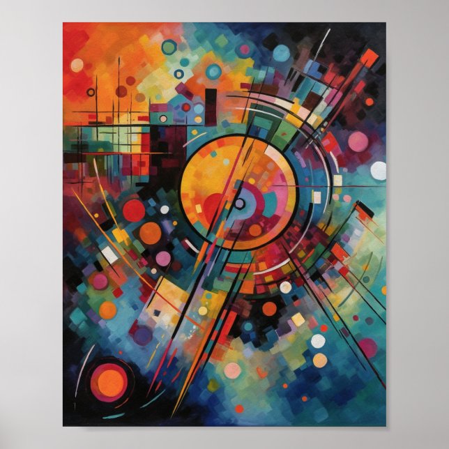 Póster Pintura abstracta de galaxia colorida (Frente)